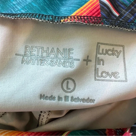 LUCKY IN LOVE x BETHANIE MATTEK-SANDS Printed Full Length Leggings Size Large - Picture 4 of 9